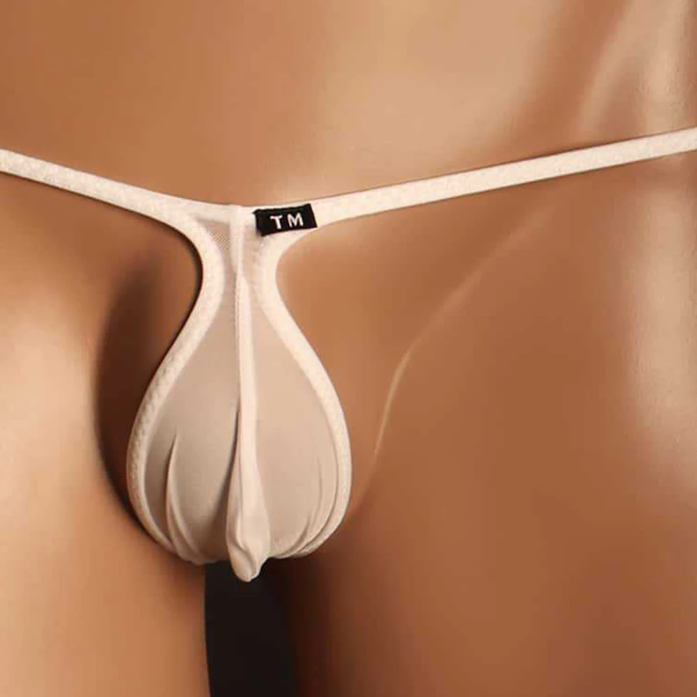 Men Large Gay Sissy Pouch Sexy Lingerie Thin Belt Thong Underwear Translucent Underpants Sexy Tоy Mens Low Rise Lingerie Briefs