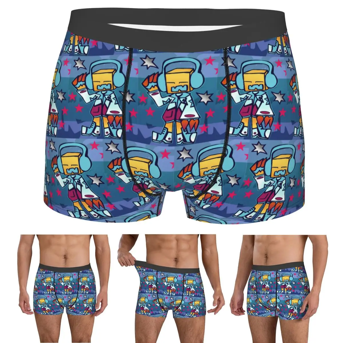 Boxer Underpants Shorts Geometry Dude Panties Male Comfortable Underwear for Homme Man Boyfriend Gift