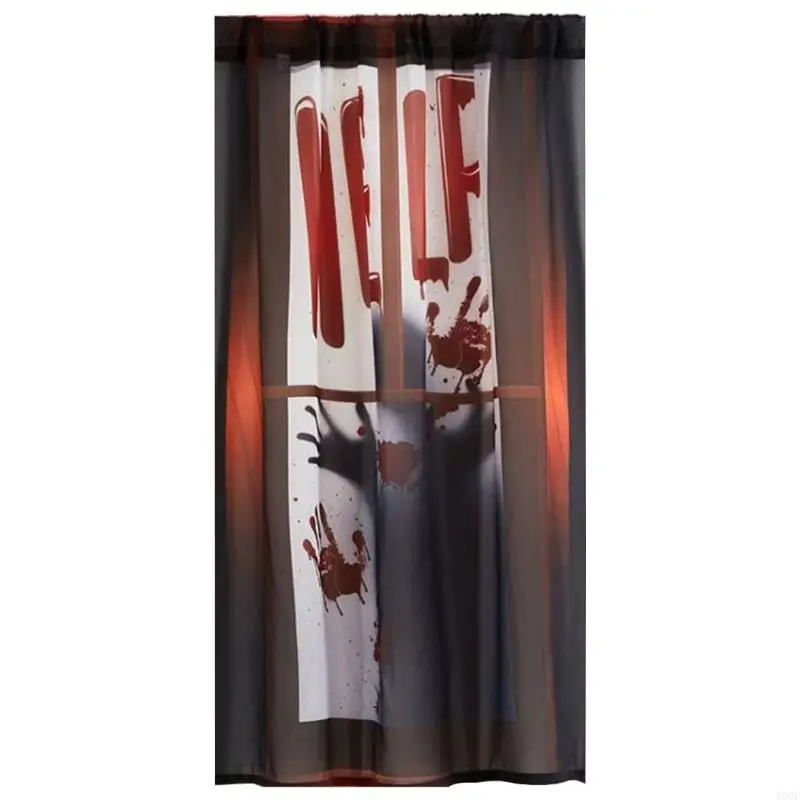 Furchteinflößender Stoff-Türbehang mit einzigartigem Handkunst-Halloween-Türvorhang für Mottopartys und gesellschaftliche B03E – Detail 3