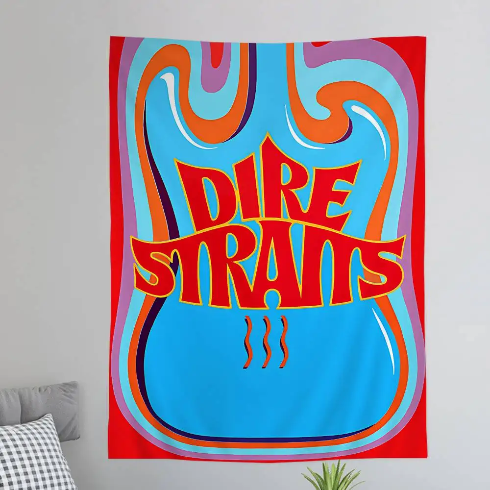 D-Dire S-Straits Singer Band Cartoon Tapestry Wall Hanging Decoration Household Home Decor
