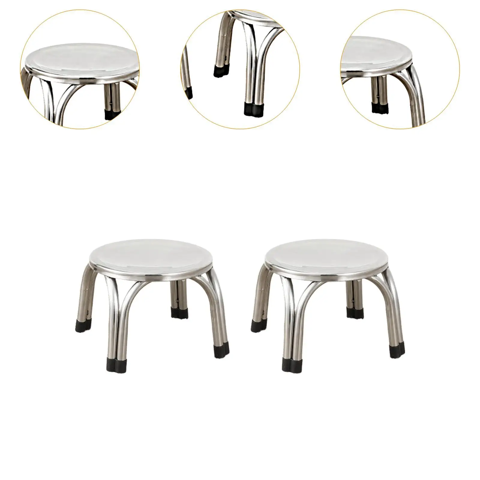 2 Pieces Small Stools Non Slip Strong Load Bearing Portable Compact Stackable Stools for Hotel Bedroom Dorm Living Room Kitchen