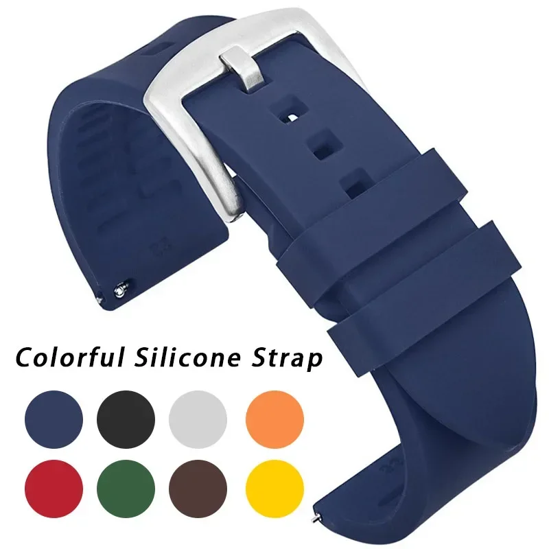 Quick Release Rubber Strap 18mm 19mm 20mm 21mm 22mm 24mm Watchbands Silicone Wristband Sport Bracelet Waterproof Watch Band