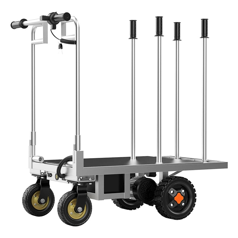 

Electric trolley pulls tiles, cement sand, flat truck pulls goods into the home, portable folding into the elevator trolley