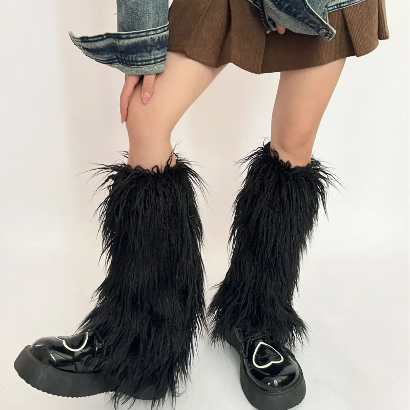 핫 걸 신상 레그 워머 펑크 고딕 플러시 루즈 양말, 메이드 코스프레 의상 액세서리 스타킹, 가을 겨울 쿨 섹시