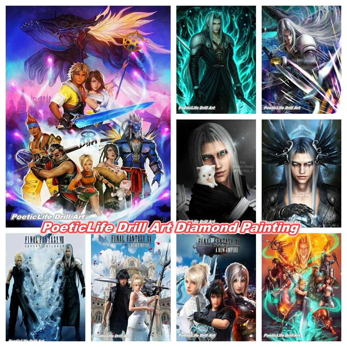 

Final Fantasy Sephiroth DIY Diamond Painting Cartoon Video Game Rhinestone Hobby Embroidery Craft Cross Stitch Home Decor Gifts