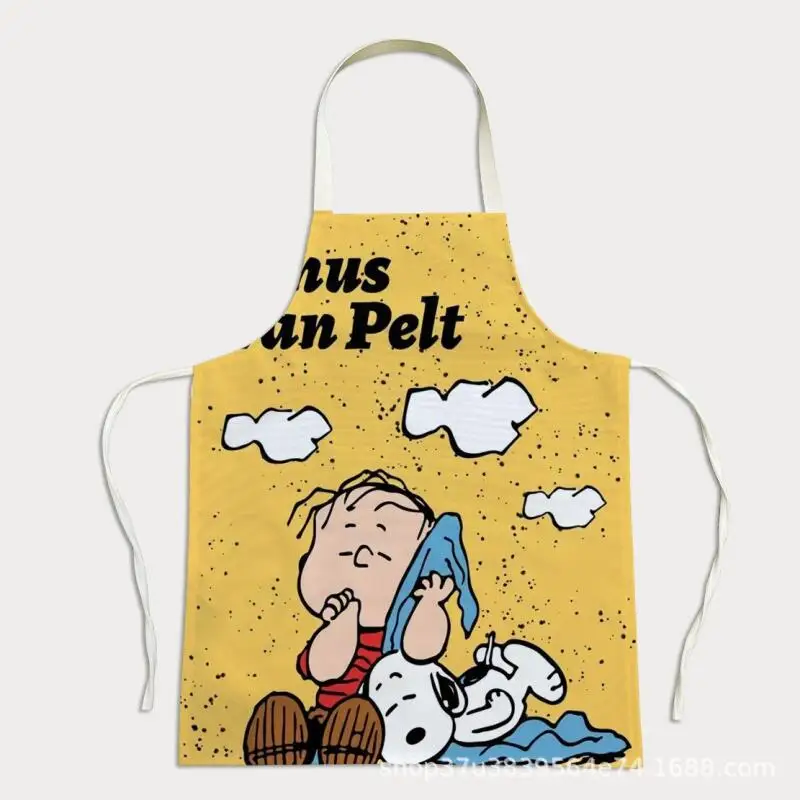 Snoopy Graffiti Waterproof Stain Resistant Apron Parent-Child Cooking Coverall Adult Kitchen Protective Garment Wholesale Supply