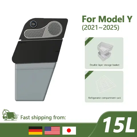 For Tesla Model Y & Highland 16L Car Fridge, Portable Compressor Freezer - 5-Seat Camping Cooler, Travel Food Fresh Keeping