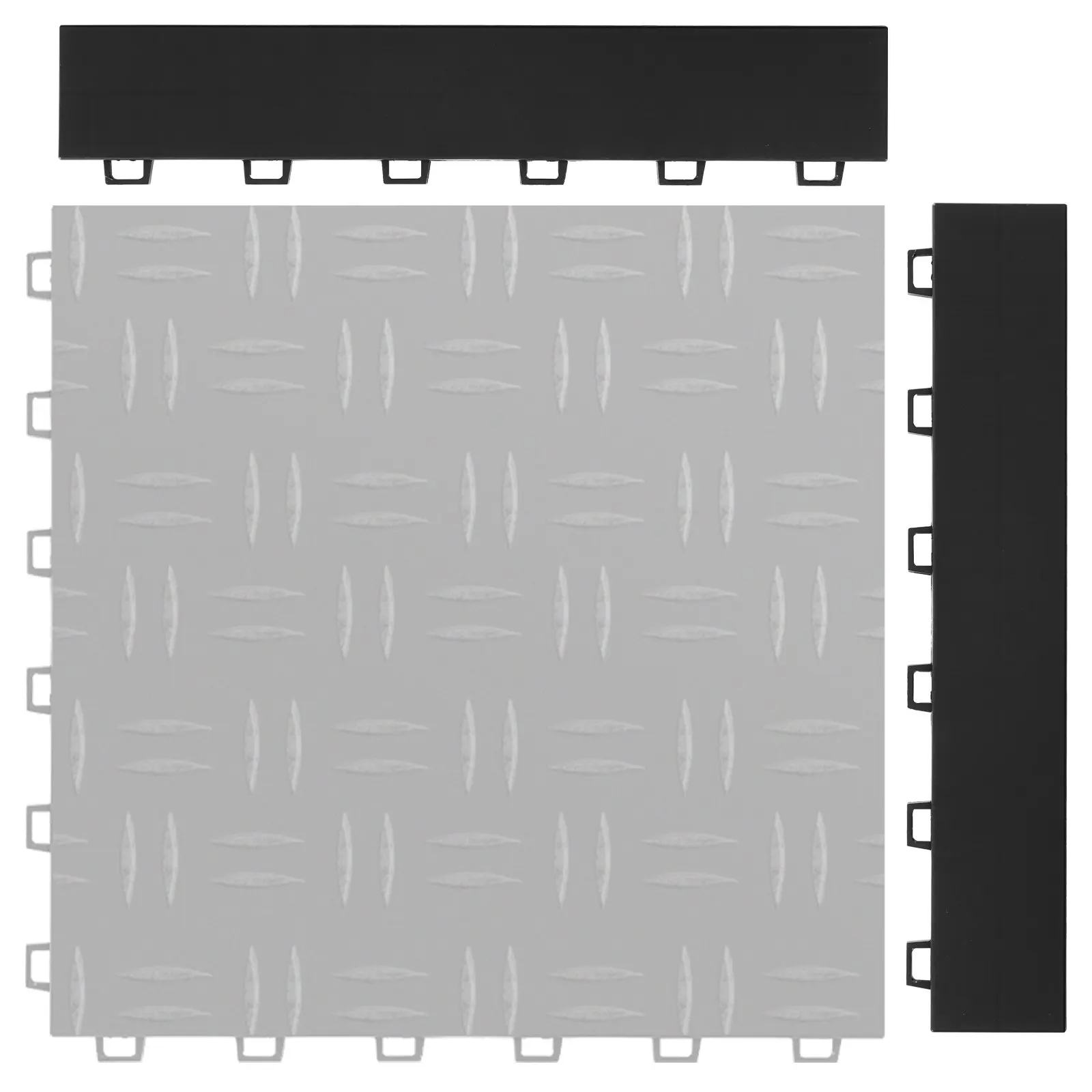 

Female Garage Floors Transition Edge Kit, 15 PCS Sturdy PP Interlocking Modular Garage Floor Edging Slip-resistant, Easy