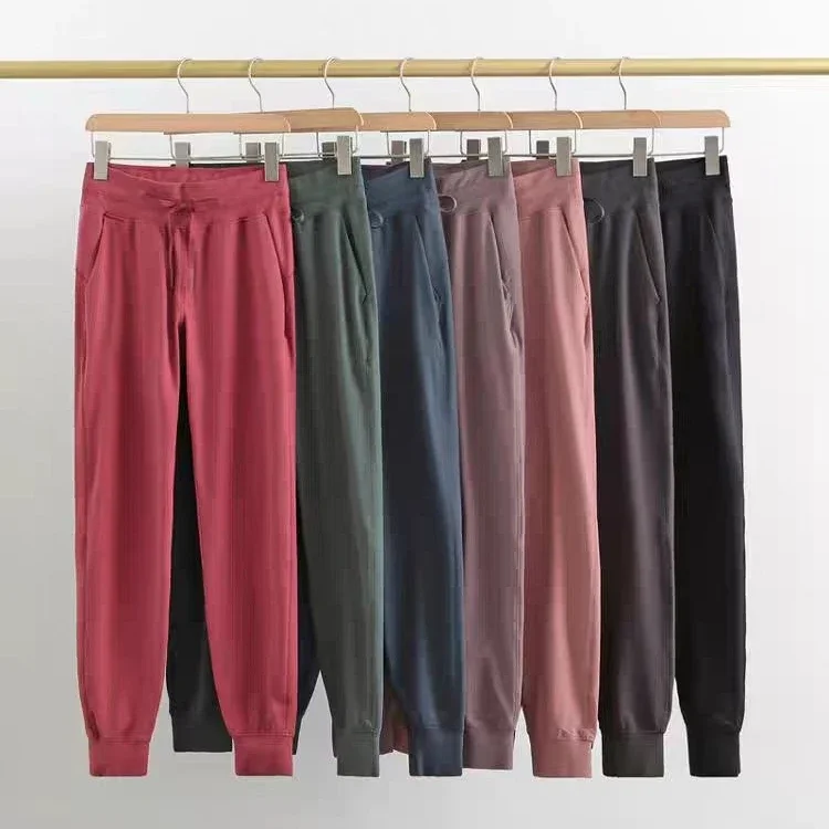 

Lemon Women Yoga High Waist Training Jogging Sport Pants Drawstring Elastic Four-Way Elasticit Wear Sports Casual Pants