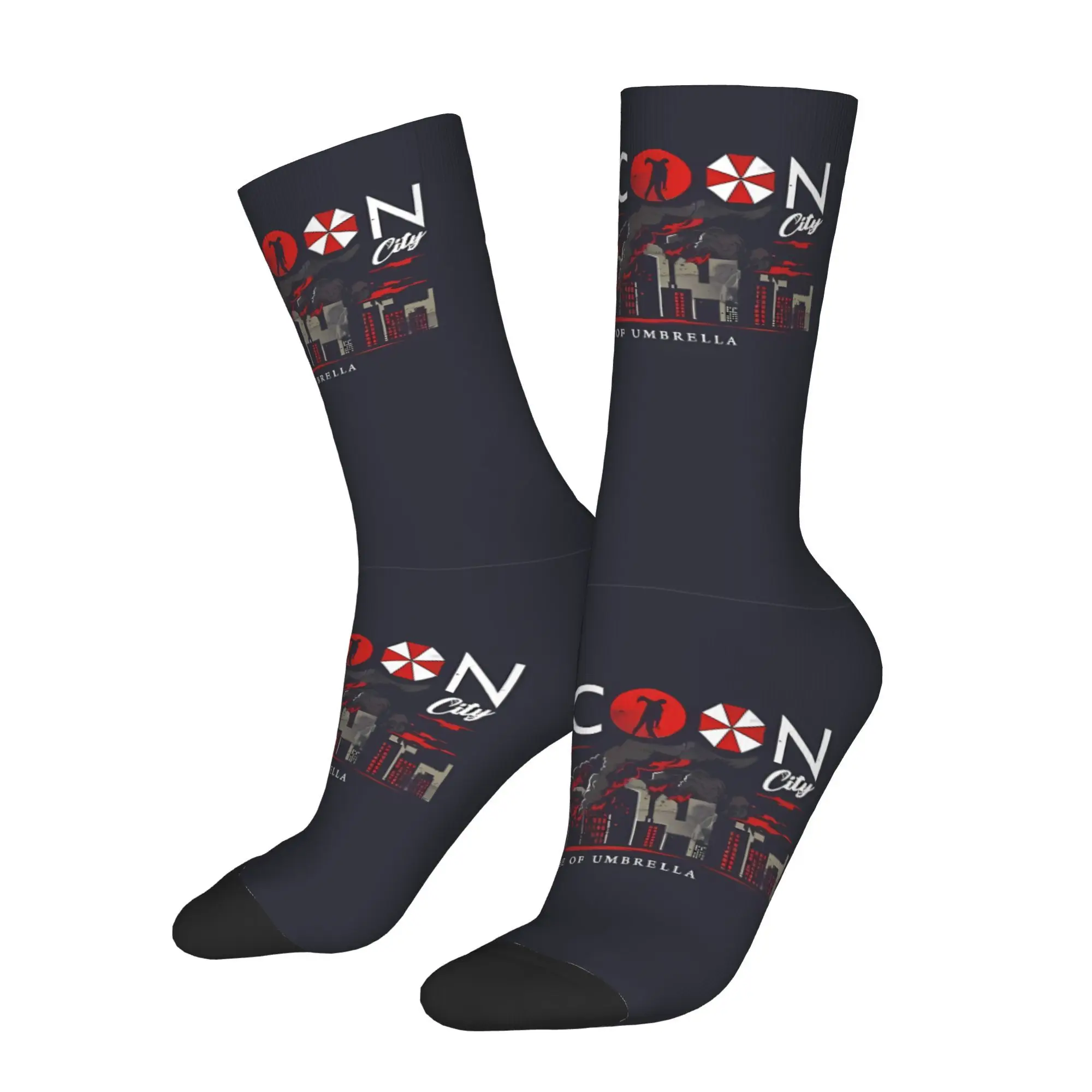 

Funny Crazy Sock for Men Great Model Umbrella Corporation Cool Harajuku Umbrella Corporation Printed Crew Sock Novelty Gift