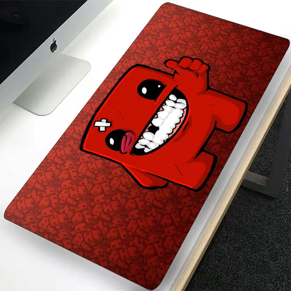 Super Meat Boy Large Gaming Mouse Pad Computer Mousepad PC Gamer Laptop Mouse Mat Office Mausepad Silicone Keyboard Mat Desk Pad