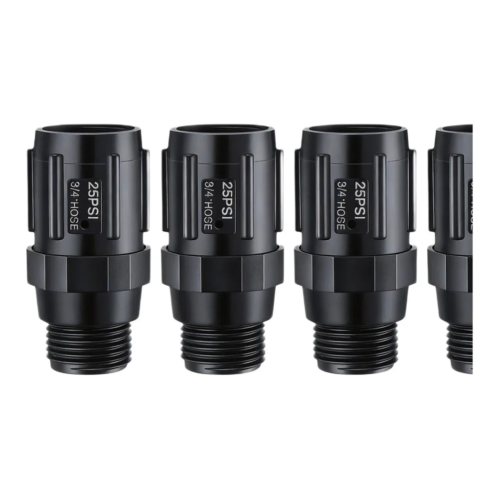 4 Pressure Regulators For Drip Irrigation With 3/4 Inch Inlet And Outlet Threads Compatible With Standard Hose Faucets
