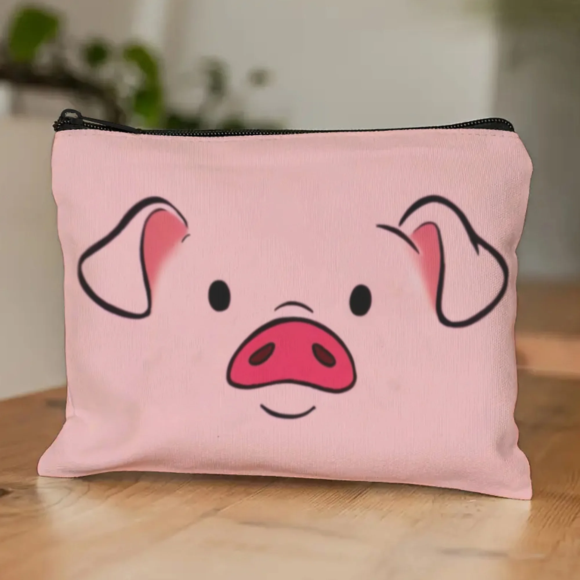 Cute Pink Cartoon Pig Women Makeup Bag，Travel Toiletry Organizer，Practical  Storage Cosmetic Cases，for on-The-Go Beauty