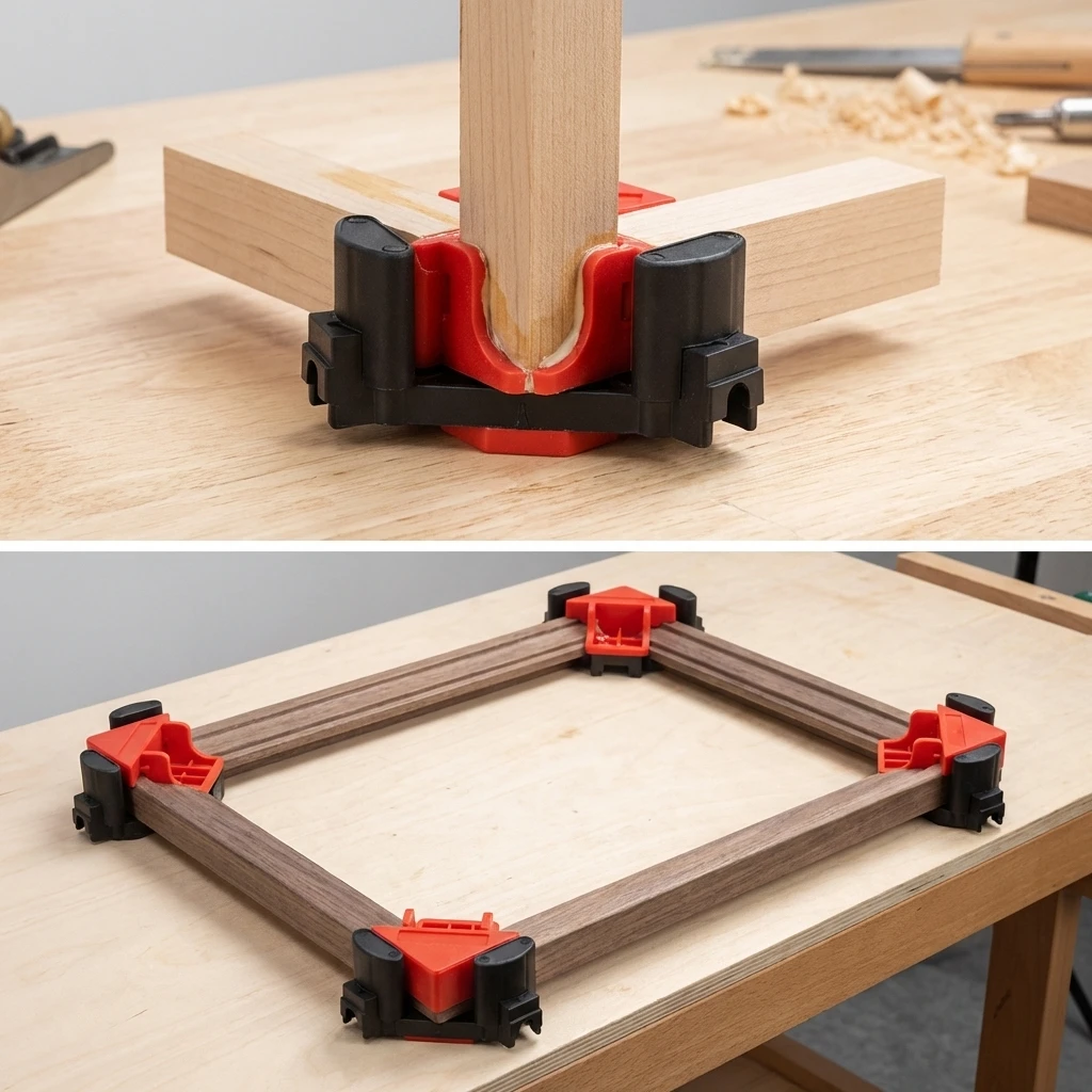 90 Degrees Right Angle Clamp DIY Woodworking Hand Tools Picture Frame & Glass Holder Corner Clamp for Home Improvement
