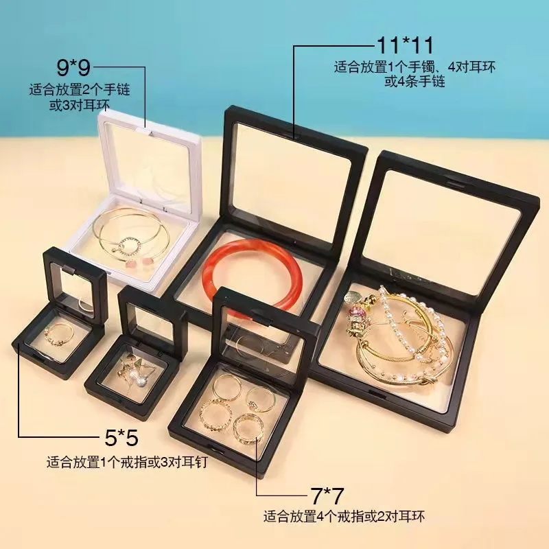 Kenjie PE film storage box, jewelry box, small earring storage rack, portable display rack, anti-oxidation suspension box.