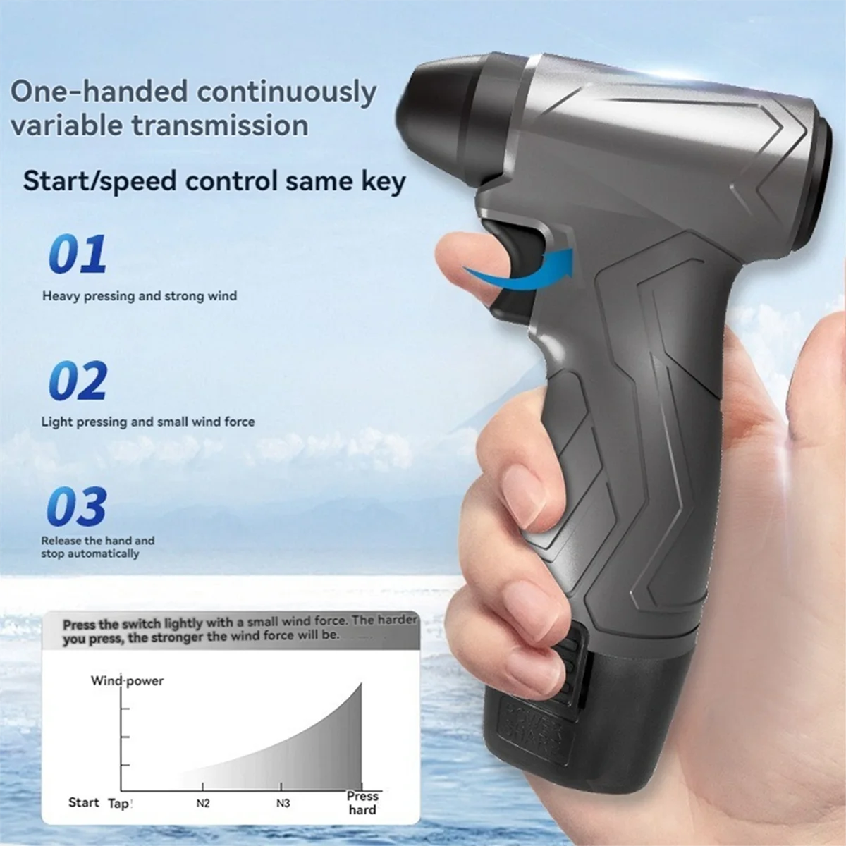 

A39M 135,000 Portable Turbine Motor Handheld Violent Turbine High-Speed Turbo Fan Small Fan Ducted Turbine Fan US PLUG