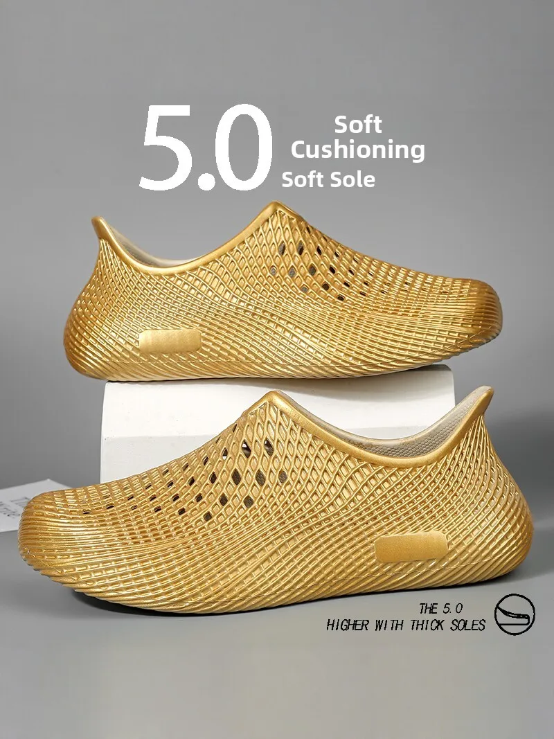 Men's Summer Outdoor Water Sports Sandals Thick Bottom Anti-slip Beach Driving Slippers Breathable Hole Shoes Casual EVA Flip...