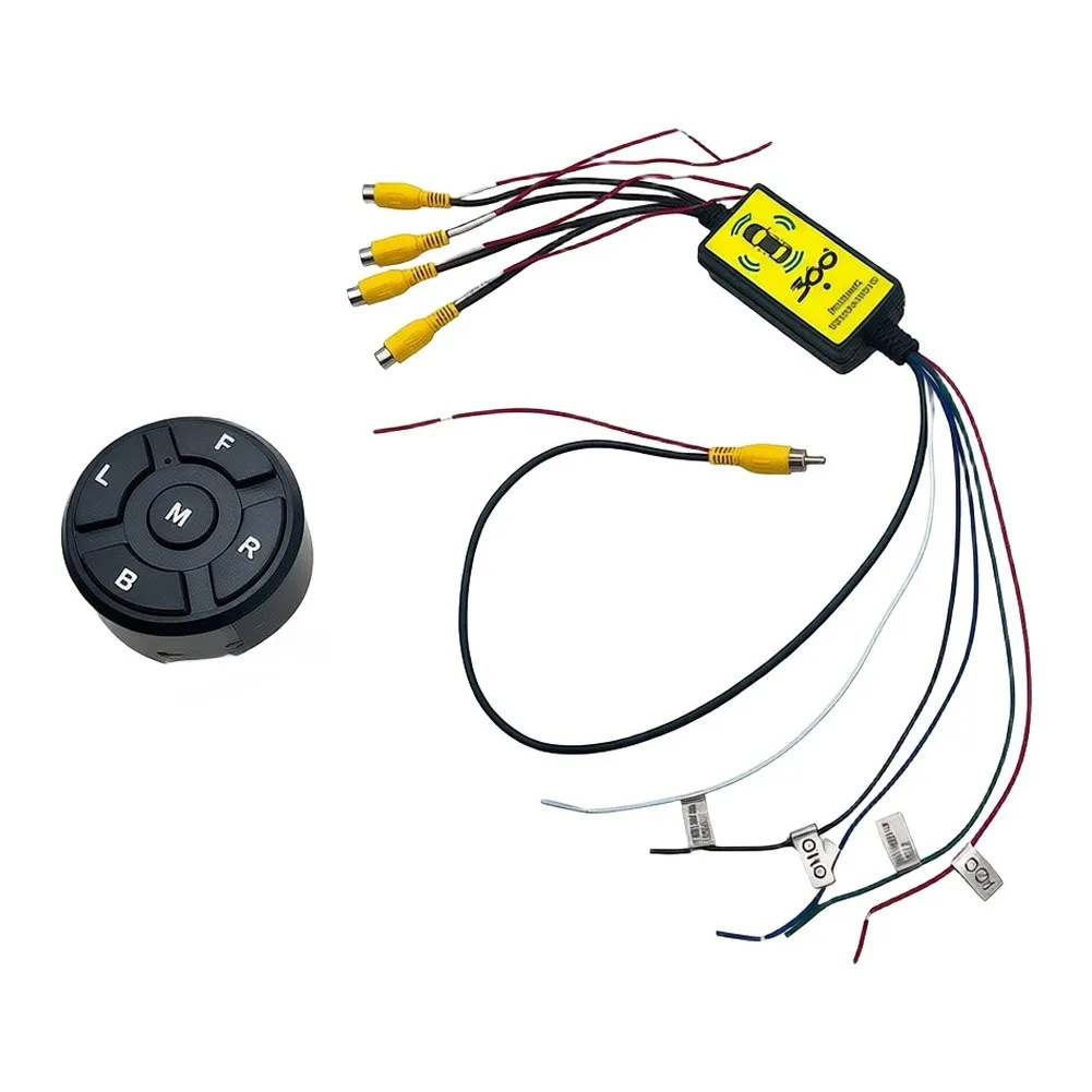 1 Piece 4 In 1 Car Camera Video Box Controller With Remote For 360 Degree View Rear Front Left Right Truck Vehicle Switcher
