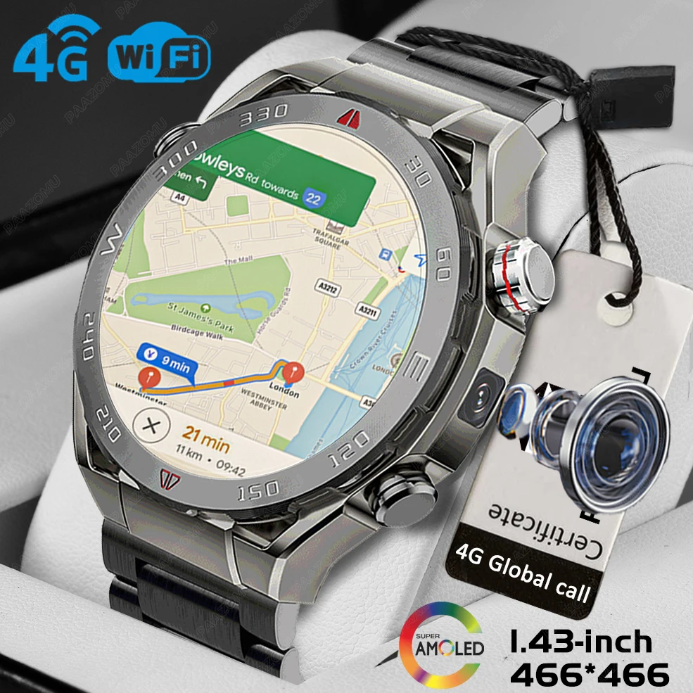 New UItra Mate 4G SIM NetWork Global Call Smart Watch HD Camera TikTok Video Player 800mAh GPS Tracker Smartwatch For Huawei