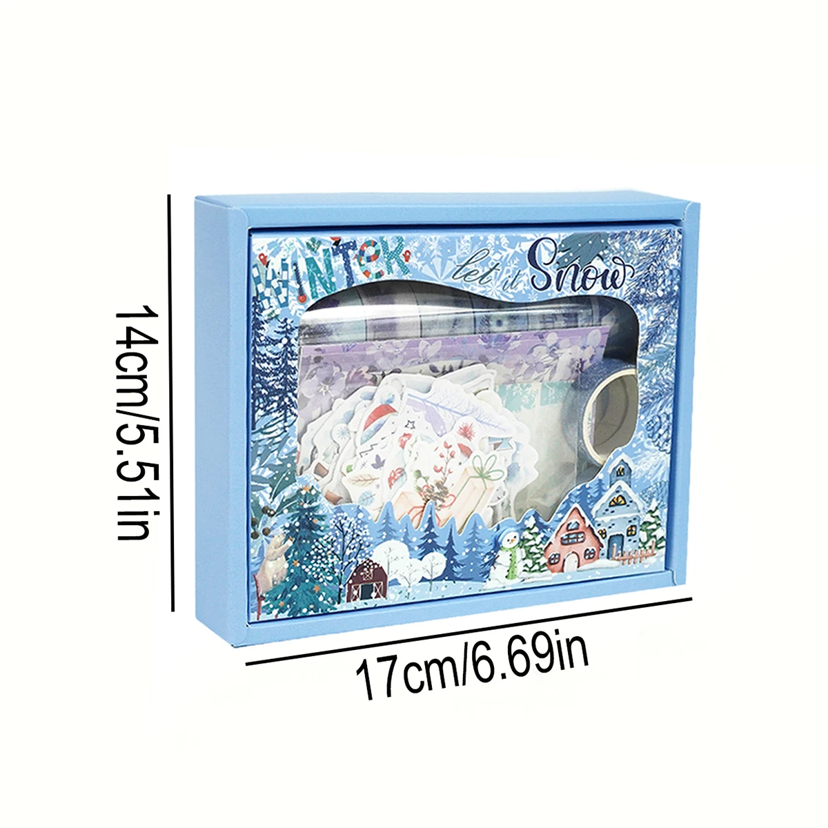 75 ピース/セット、クリスマス雪景色と和紙テープセット、テープと紙カードの組み合わせデザイン、クリスマスの日のシリーズ装飾