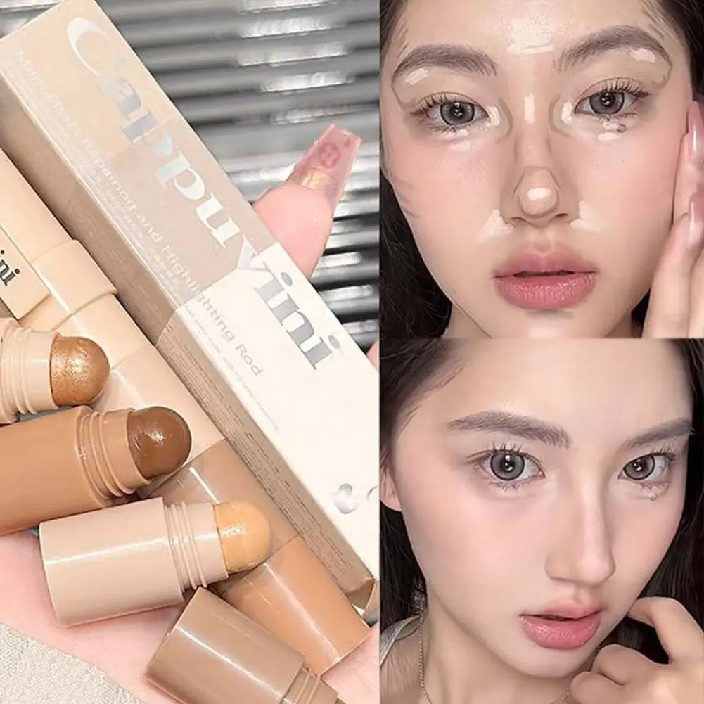 Cappuvini Contour & Highlight Stick, tige de surbrillance de contour crémeuse multi-ombrage pour le visage longue durée et facile à mélanger