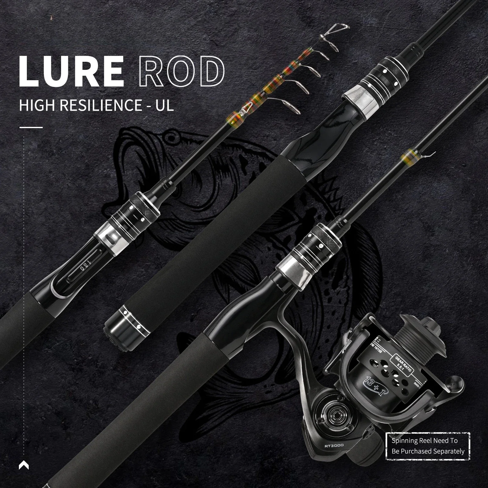 180 سنتيمتر تلسكوبي الحصان الفم الصيد رود المحمولة مايكرو كائن المياه العذبة تيار ماستر Luya معدات صيد الأسماك #2