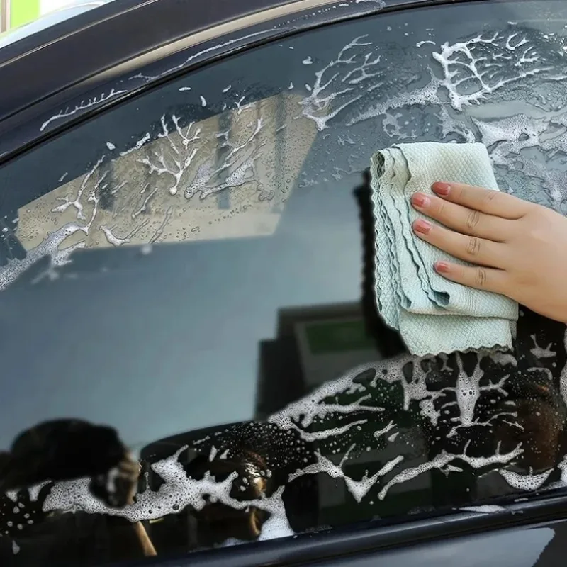 Microfiber Glass Cleaning Cloth Rag Lint-Free For Windows Car Kitchen Mirror No Trace Reusable Fish Scale Rag Polishing