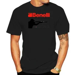 Summer Short Sleeve Male Benelli Gun Fire Logo Men'S T-Shirt Black And White B Festive Tee Shirt Manga Vintage Anime Clothes