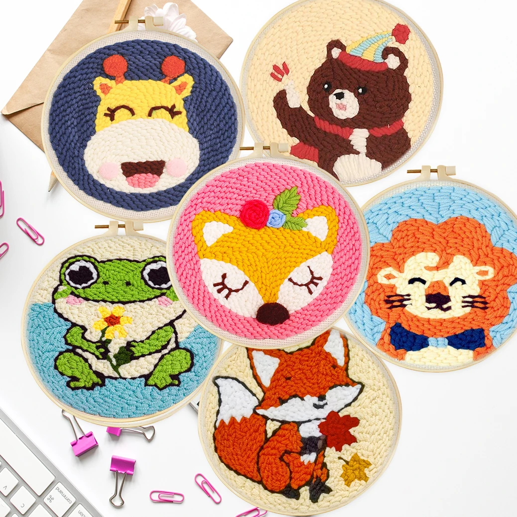 

CHENISTORY DIY Punch Needle Embroidery Starter Kit with Pattern and Instructions Cross Stitch Kit Landscape Pattern Handicraft