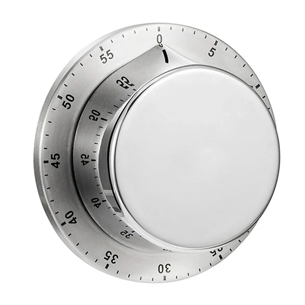 

ABAB Kitchen Timer Mechanical Manual Stainless Steel with Magnetic Base Cooking Clock Countdown Study Fitness Timer Silver