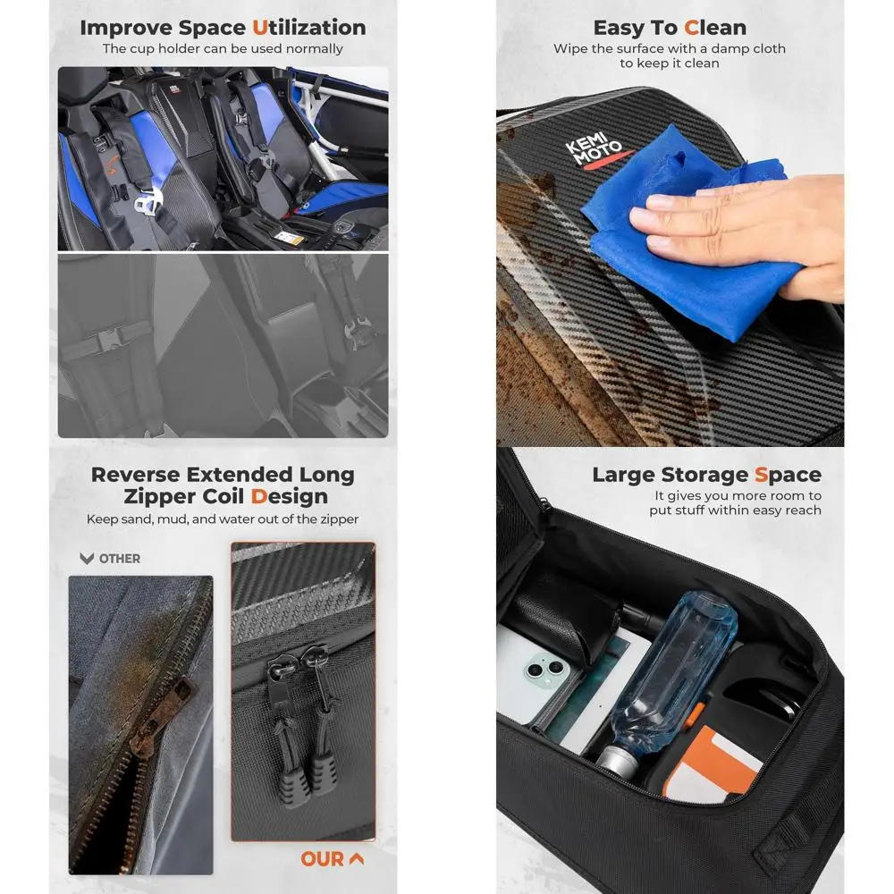 

X3 MAX Center Storage Bags Front Row Only Center Shoulder Console Box Between Seat Storage Compatible with Can-Am Maverick X3 MA