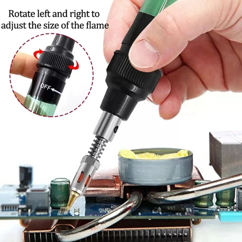 Portable Soldering Iron Kit 1300 Celsius Welding Pen Burner Blow Torch Gas Soldering Iron Cordless Butane Tip Tool