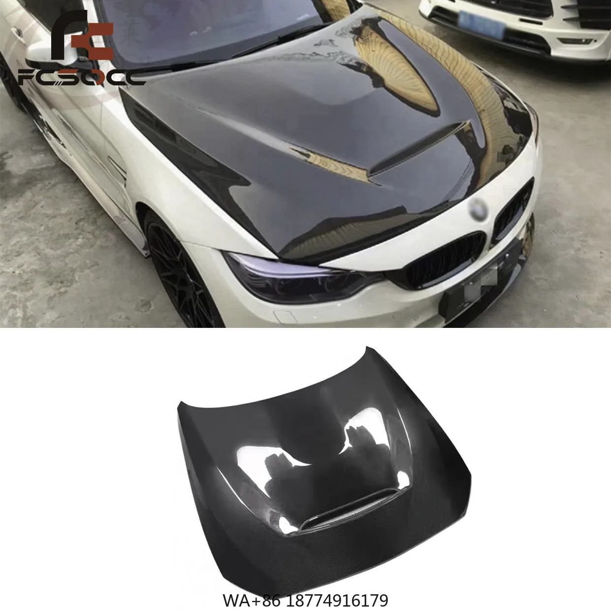 

GTS Style Carbon Fiber Front Hood for M3 F80 M4 F82 F83 2013-2019 Engine Cover Bonnet Upade Car Body Kit