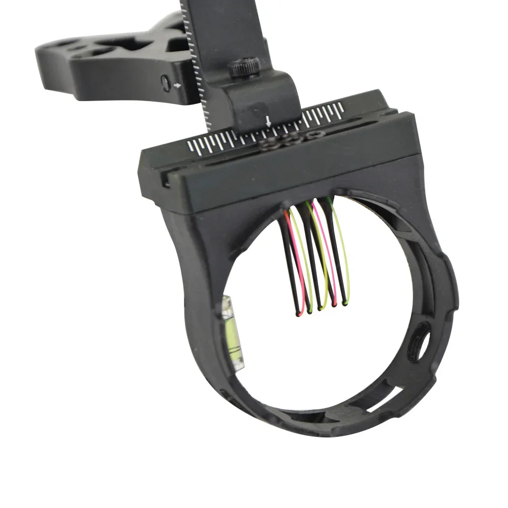 Fotografia 6: Mira de Arco de Cinco Pinos em Liga de Alumínio CNC com Fibra Óptica de 0,019 polegadas, para Arco Composto, Equipamento para Caça e Tiro ao Alvo, Versão Esquerda/Direita