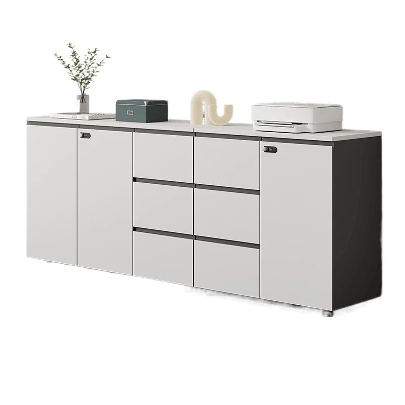 File Cabinet Low Cabinet Wooden Free Handle Lock Drawer Data Cabinet Locker