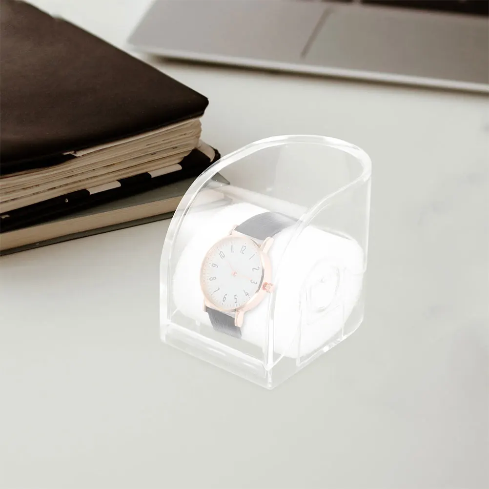 

2pcs Transparent Watch Boxes Hanging Hole Watch Band Storage Travel Case Durable Small Single Display