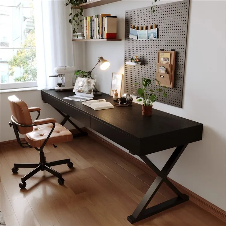Computer Desk Solid Wood Modern Simple for Home Office for Study Room Space Saving, Office Desk