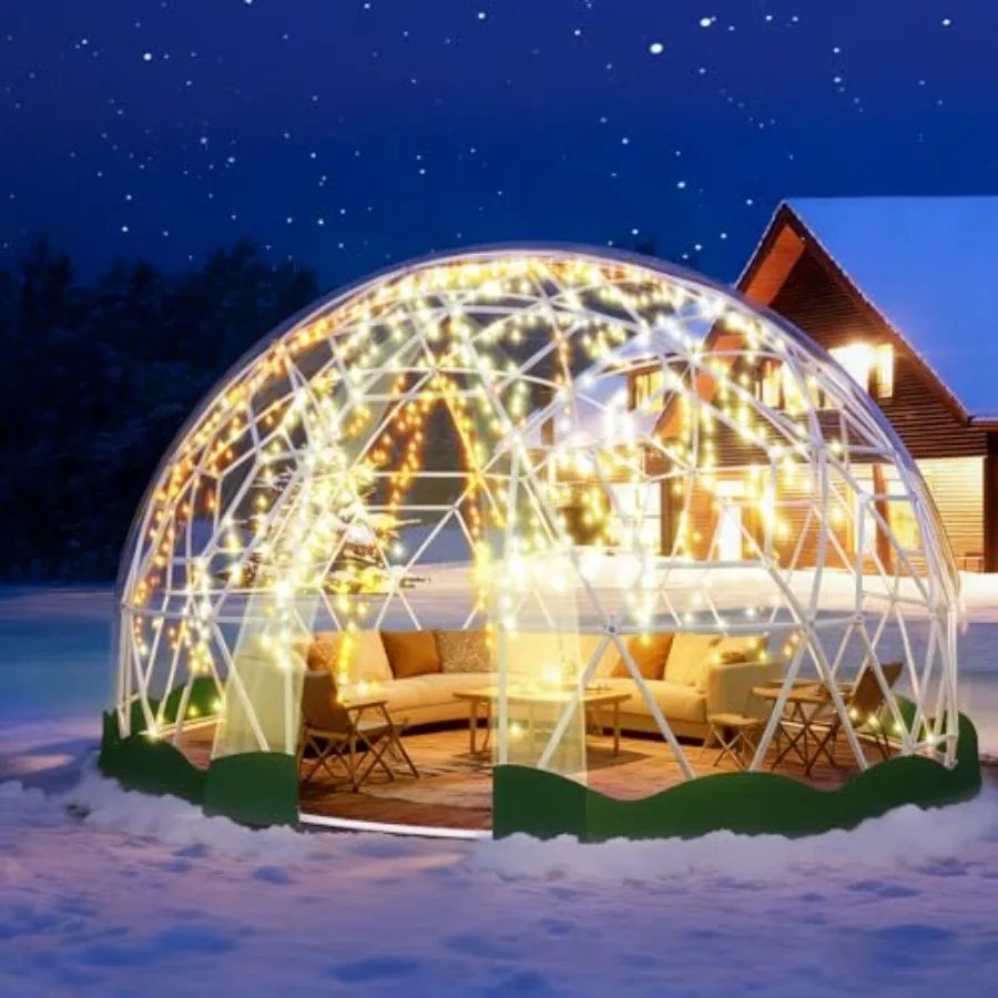 12Feet Garden Dome Tent for outdoor patio party use, PVC clear cover material, transparent color, waterproof and ventilated win