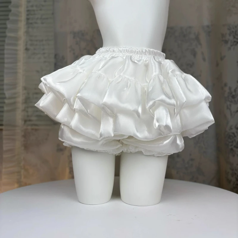 

Sweet Casual Elastic Waist New Short Skirt Women Summer Chic White Ruffle Cake Skirts Female Fashion Pretty 2025 Princess Skirt