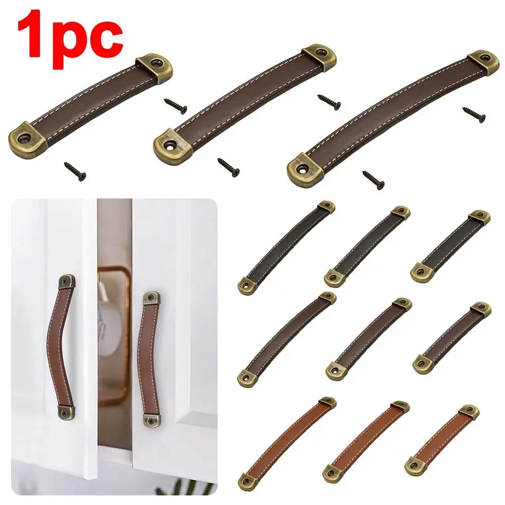 Portable Leather Furniture Handles Universal with Screws Kitchen Cabinet Handles Hardware Door Handles