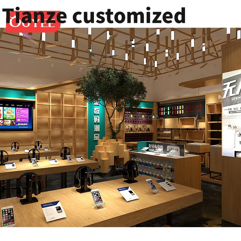 

Customized-Commercial Mobile Phone Display Counter Shop Decoration Ideas Cellphone Store Repair Mobile Phone Shop Interior Desig