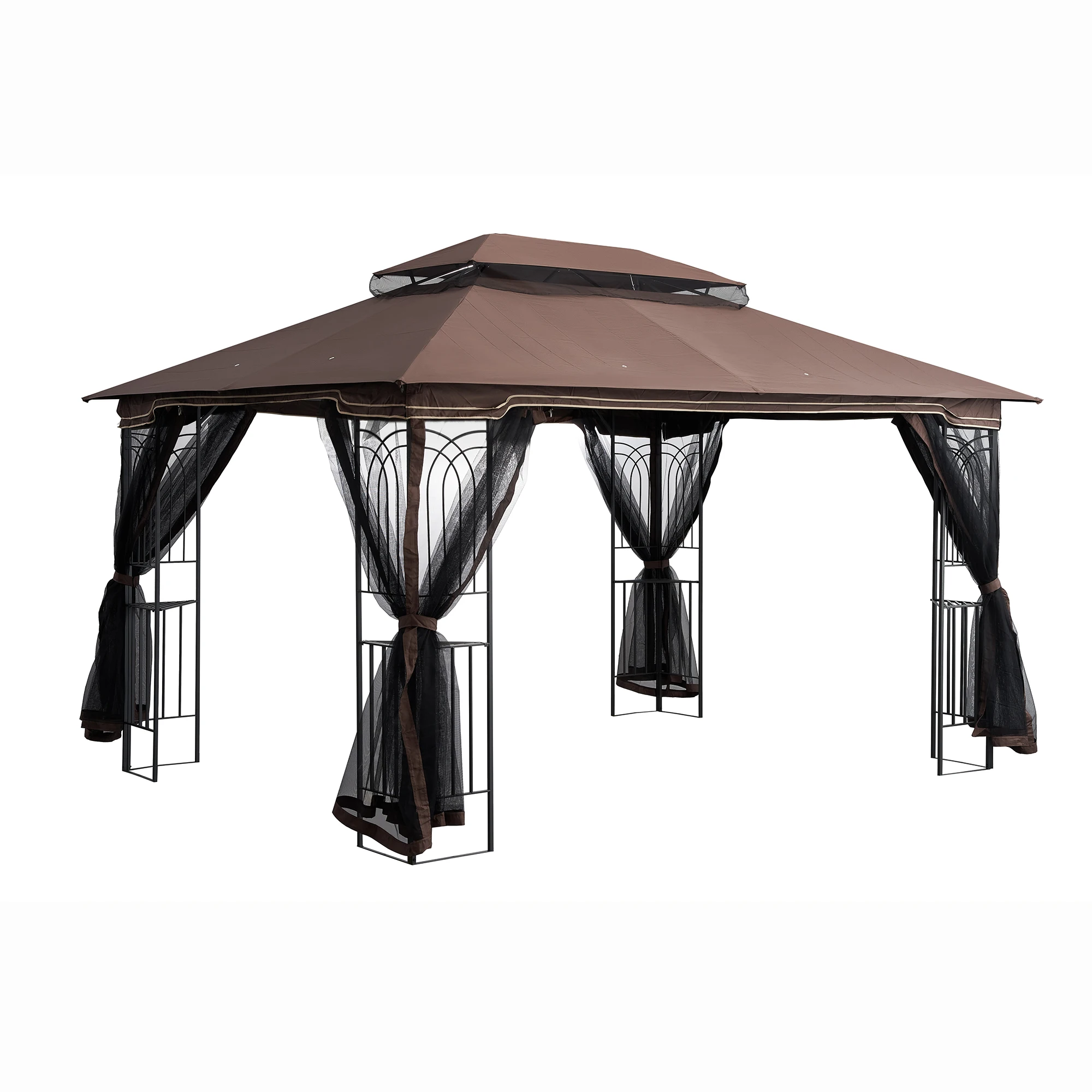 Tienda de campaña con dosel para Patio al aire libre, toldo con doble techo ventilado y mosquitera (pantalla de malla desmontable en todos los lados), adecuado para