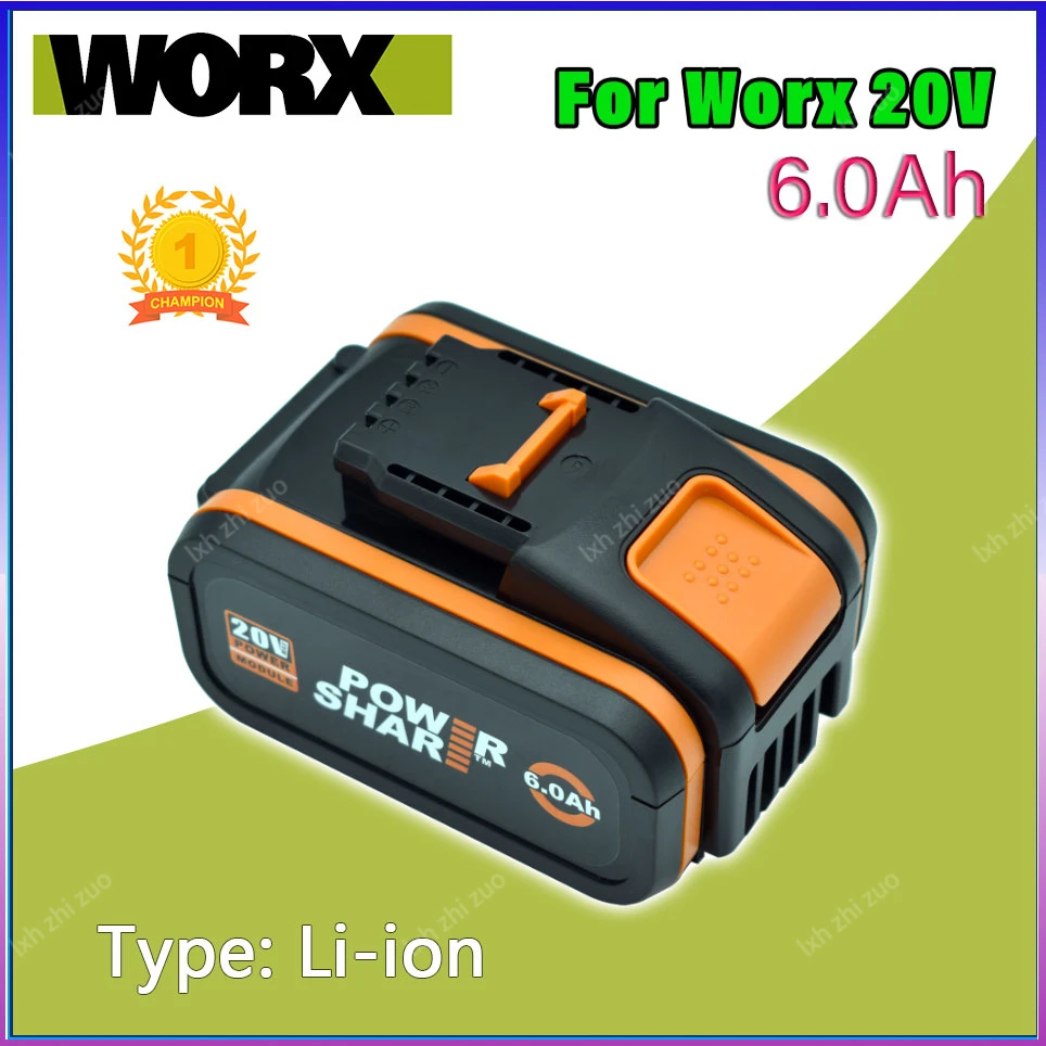 

100% Original Worx WA3553 20V 6.0ah Battery Cordless Power Tool Spare Batteriies WA3572 WA3553 WX390 WA3551 WX176 WX178 Battery