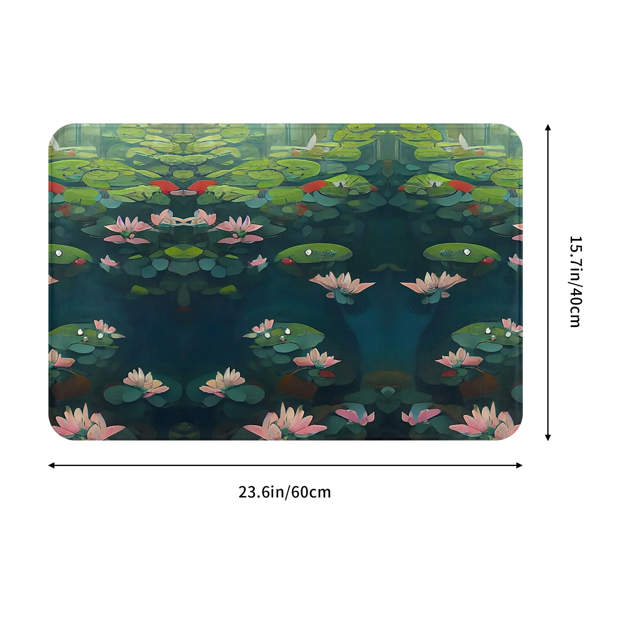 Koi Fish Water Lily Paradise Anti-slip Doormat Floor Mat Mat Carpet Rug for Kitchen Entrance Home Bathroom Footpad Mats