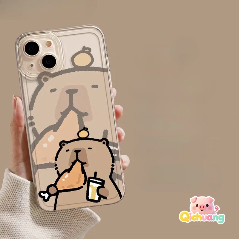 

Cartoon Capybara Phone Case For Redmi 15 15C 14C 13 13C 12 12C 12R 11A 11 10 Prime Plus 10A 10C 10X Pro 10 Power Cute Cover