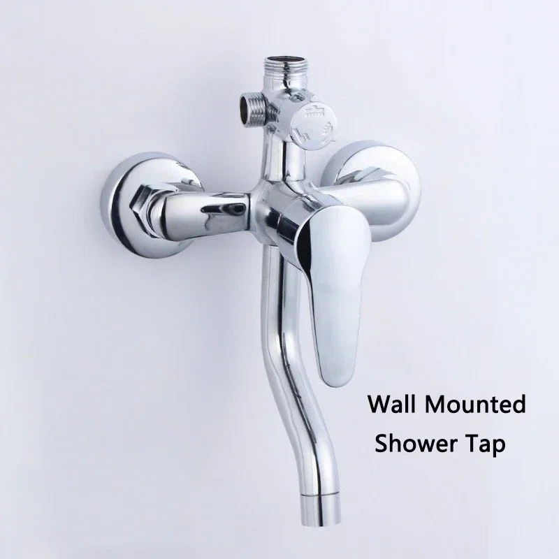 الحائط الحمام صنبور حوض خلاط 3 طرق قابل للتعديل حوض الاستحمام الحنفيات اكسسوارات الحمام المنزلية صنبور خلط الساخنة والباردة #6