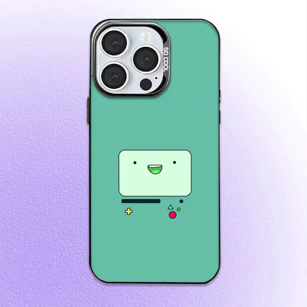 حافظة هاتف BMO A-Adventure T-Time لهاتف iPhone17,16,15,14,13,12,11 Plus، Pro Max غطاء مقاوم للصدمات باللون الأسود غير اللامع