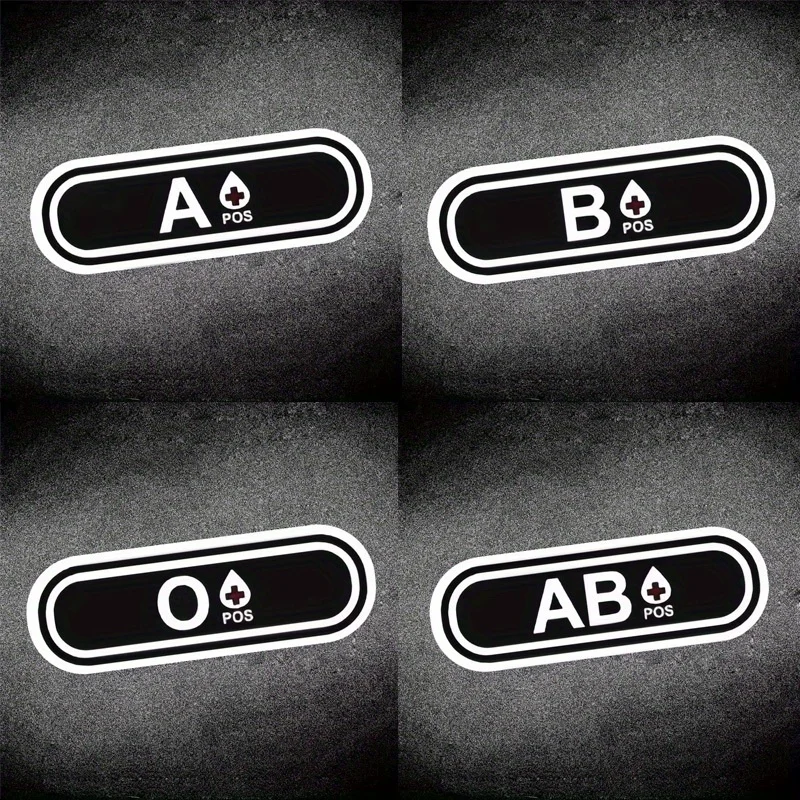 

1PC Blood Type A/B/O/AB+ Waterproof Vinyl Stickers Black White Decals for Helmet Vehicle Personalization Decor