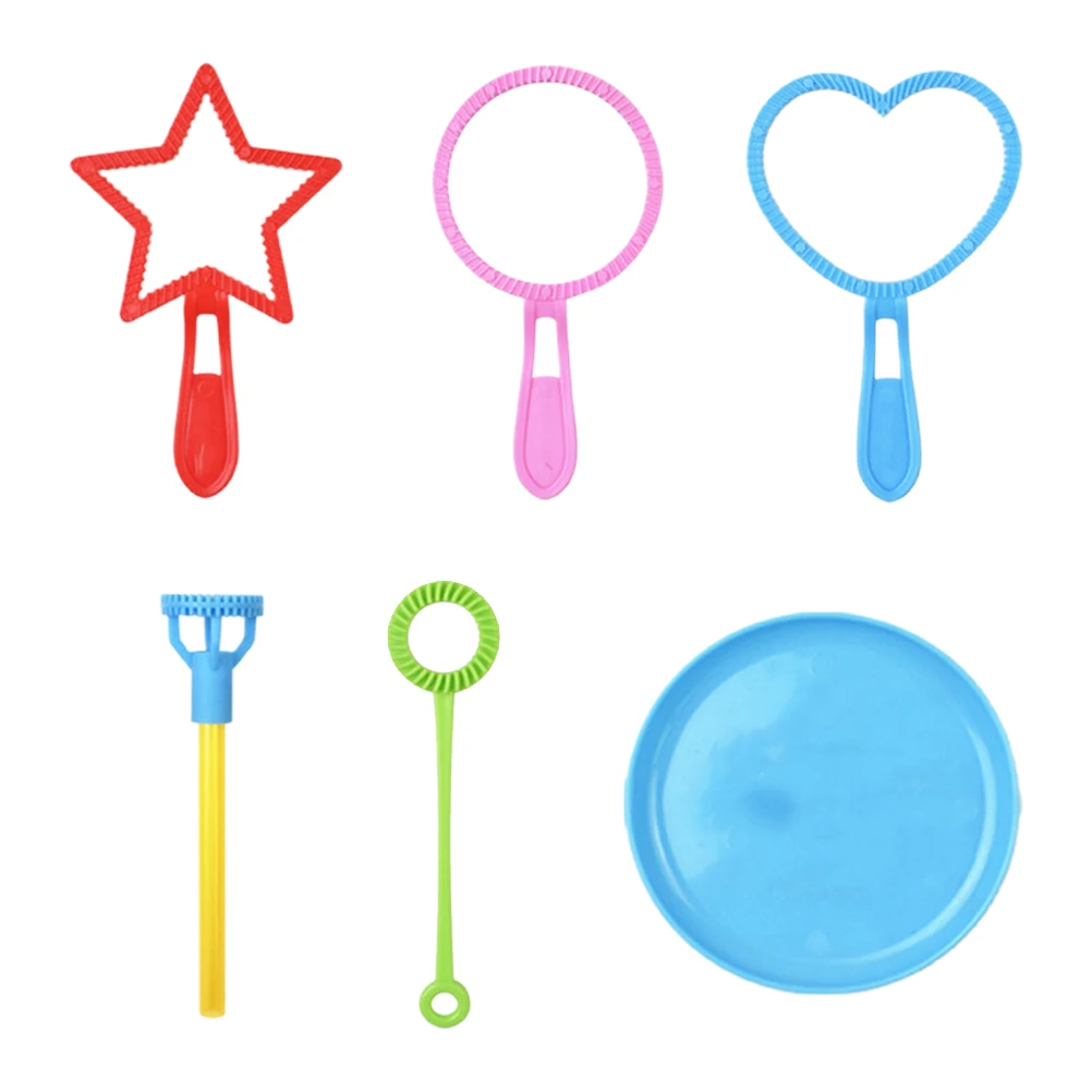 Ensemble de souffleurs de bulles, 6 pièces, outil cadeau de fête, baguette pour enfants, fabricant de bulles, baguettes colorées en plastique géant