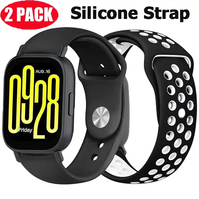 2Pack 22mm Silicone Strap For Xiaomi Redmi Watch 5 Active Soft Sport Breathable Wristband For Redmi Watch 5 Lite Correa Belt